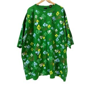 Karl Kani Gold Tee Shirt Mens 4X Green Poker Gambling Short Sleeve Used